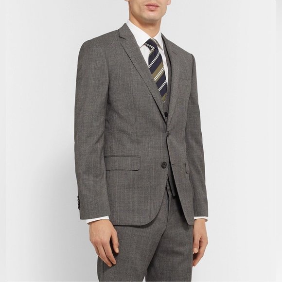HUGO HUGO BOSS Puppytooth Wool Suit Jacket Blazer Gray Size 36S - Picture 1 of 15